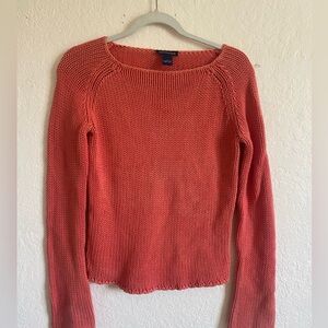Super cute early 2000s Ann Taylor salmon colored knit sweater.